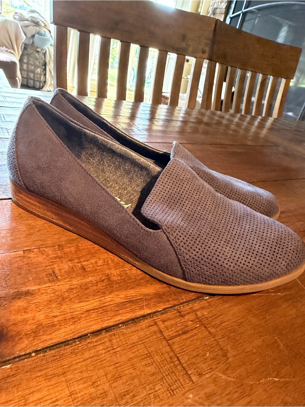Dr. Scholl's Gray Perforated Slip-On Loafers